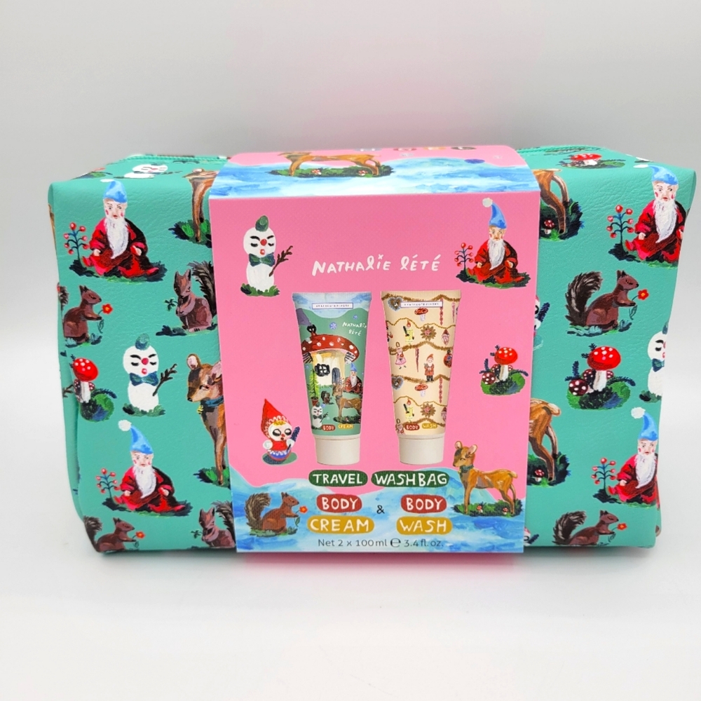 Nathalie Lete Travel Washbag With Body‎ Cream And Body Wash Bag Holiday Gift